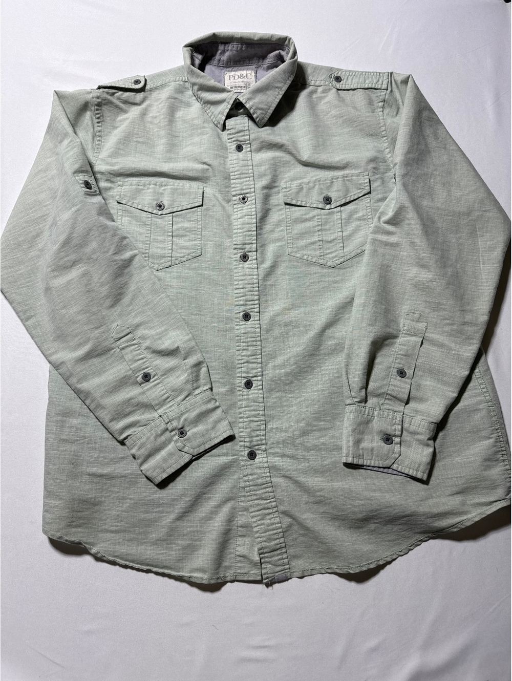 Vintage PD&C XL Button-Up Shirt 100% Cotton Made in India